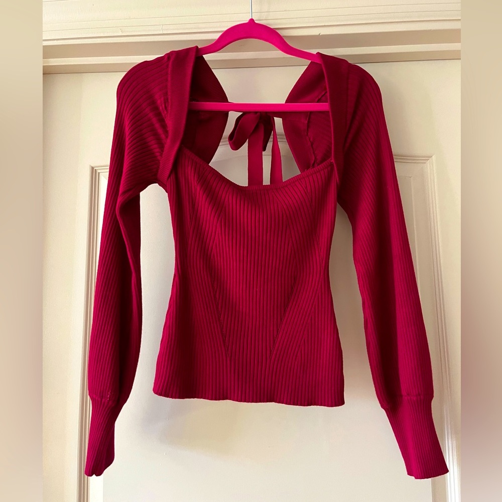 Magenta Sweater Long Sleeve Top